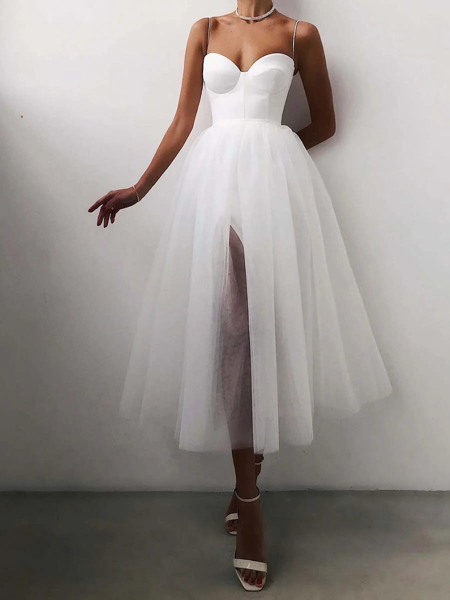 Luolandi Tulle Long Prom Dress A Line Formal Dress Sexy Party Dress Cocktail Dresses